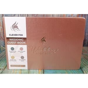 Clever Fox Wedding Guest Book Vegan Leather Hardcover